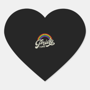 Pegatina En Forma De Corazón Arcoiris, tiempo de orgullo, camiseta LGBT arriba
