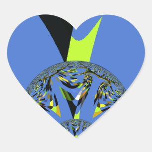 Pegatina En Forma De Corazón Arcos Fríos con Diseño de Arte de Esferas Fractale