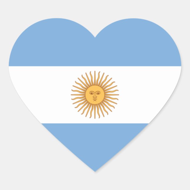 Pegatina En Forma De Corazón argentina (Anverso)