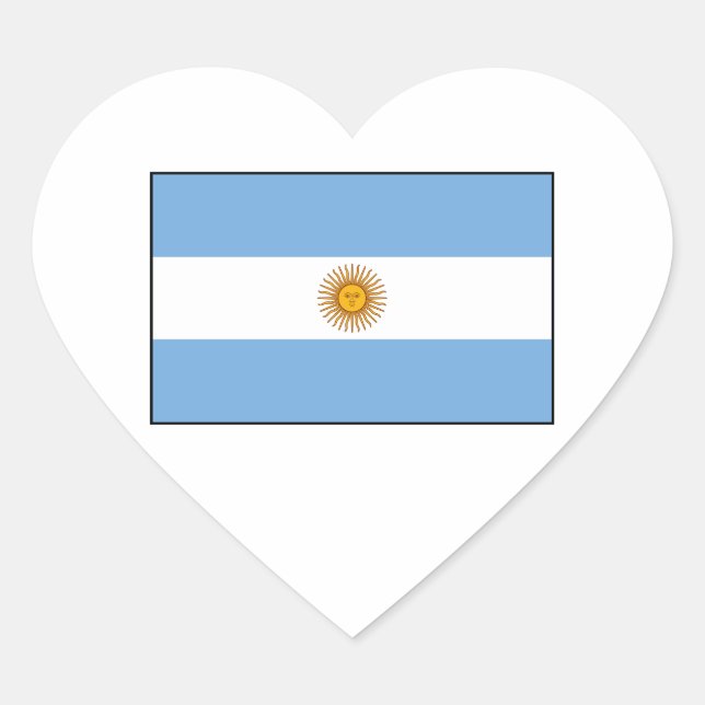 Pegatina En Forma De Corazón Argentina - Bandera Argentina (Anverso)