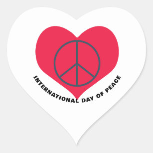 Pegatina En Forma De Corazón Armonía Universal, Día Internacional de la Paz