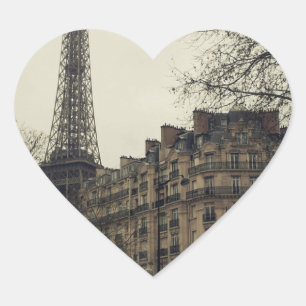 Pegatina En Forma De Corazón Arquitectura del edificio de la Torre Eiffel de Pa