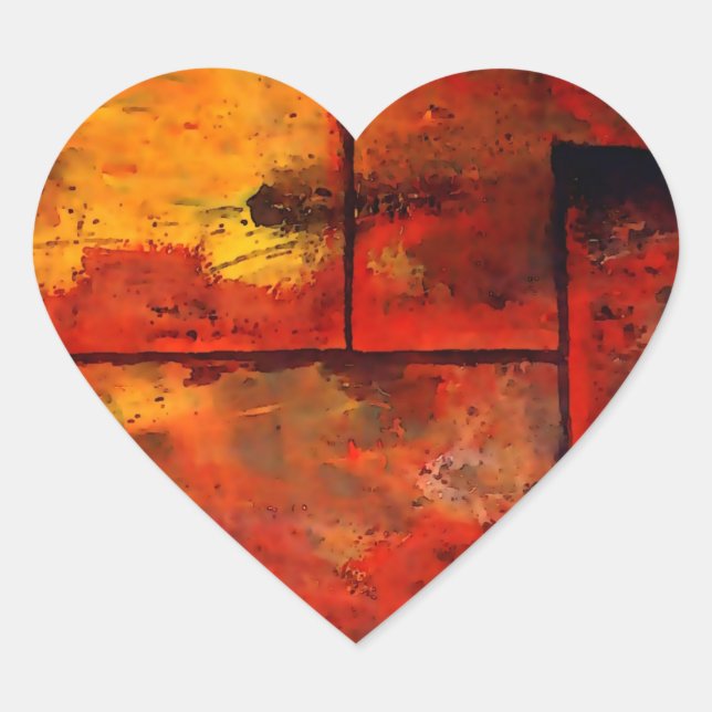 Pegatina En Forma De Corazón Arte abstracto (Anverso)