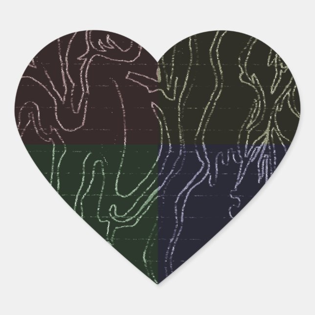 Pegatina En Forma De Corazón Arte abstracto (Anverso)