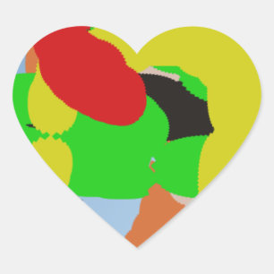 Pegatina En Forma De Corazón arte abstracto 8886 coloridos