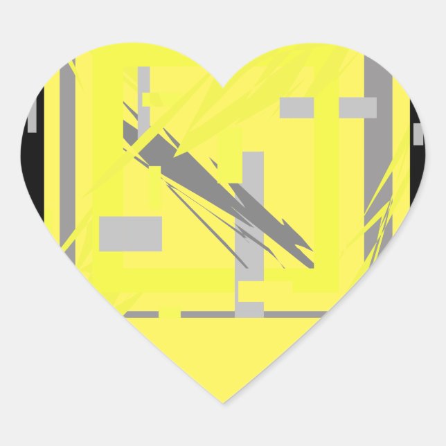 Pegatina En Forma De Corazón Arte abstracto de energía potente (Anverso)