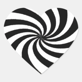 Pegatina En Forma De Corazón Arte contemporáneo en blanco y negro