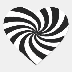Pegatina En Forma De Corazón Arte contemporáneo en blanco y negro