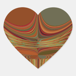 Pegatina En Forma De Corazón Arte contemporáneo impreso de la tierra tradiciona