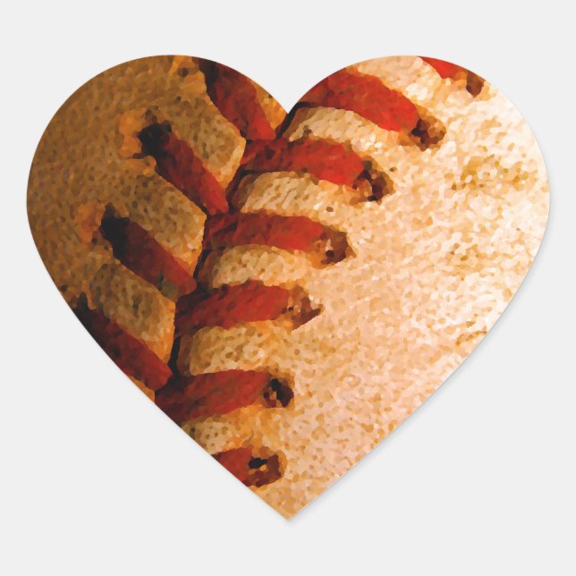 Pegatina En Forma De Corazón Arte de béisbol (Anverso)