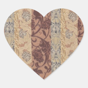 Pegatina En Forma De Corazón Arte de la antigüedad de la hoja del estampado de
