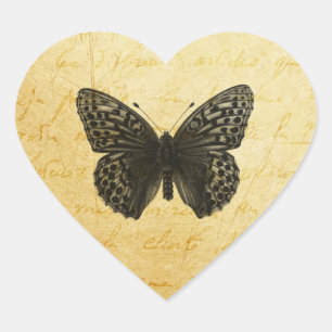 Pegatina En Forma De Corazón Arte de mariposa