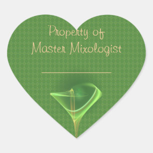 Pegatina En Forma De Corazón Arte de Martini del Faery de Absinthini