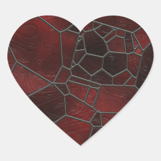 Pegatina En Forma De Corazón Arte de mosaico de colores rojos y negros