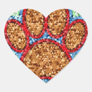 Pegatina En Forma De Corazón Arte de pata de perro Low Poly