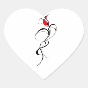 Pegatina En Forma De Corazón Arte de tatuaje tribal surrealista gótico de la ro