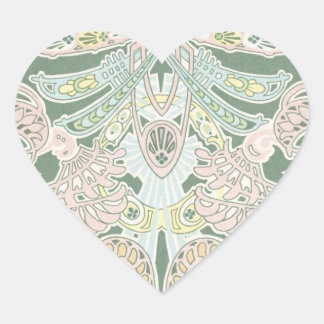 Pegatina En Forma De Corazón arte nouveau de arte pastel ornamentado