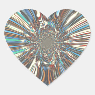 Pegatina En Forma De Corazón Arte óptico abstracto de pop urbano africano con e