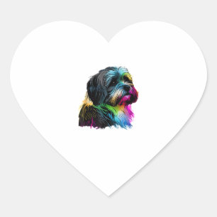 Pegatina En Forma De Corazón Arte pop de perro de La Habana diseña amantes de l