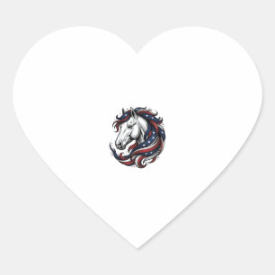 Pegatina En Forma De Corazón Arte vectorial de grabado vintage de caballo patri