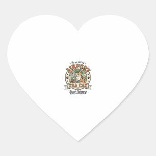 Pegatina En Forma De Corazón Arte vectorial vintage de gato de TSA de aeropuert