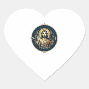 Pegatina En Forma De Corazón Artista Digital Jesús Camiseta Arte iPad Inspirado