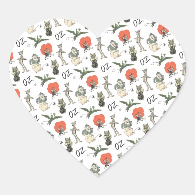 Pegatina En Forma De Corazón Asistente de caracteres Oz (Anverso)