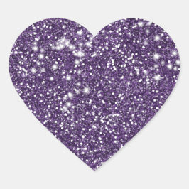Pegatina En Forma De Corazón Aspecto falso Purpurina púrpura textura - Imagen i