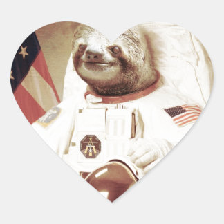 Pegatina En Forma De Corazón Astronauta Sloth