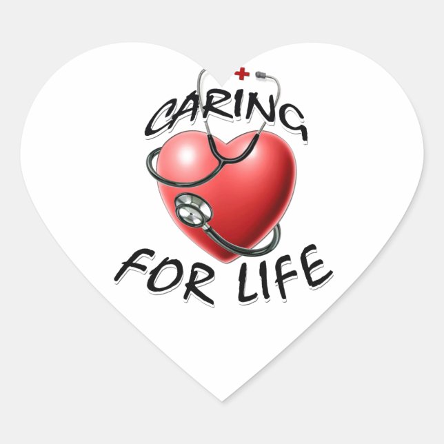Pegatina En Forma De Corazón Atención a la vida (Anverso)