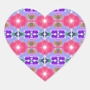 Pegatina En Forma De Corazón Aurora Vívida Calidoscopio Floración Eléctrica
