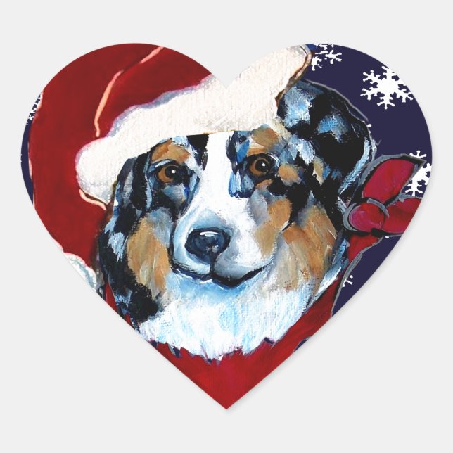 PEGATINA EN FORMA DE CORAZÓN AUSTRALIAN SHEPHERD (Anverso)