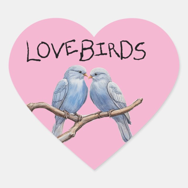 Pegatina En Forma De Corazón Aves (Anverso)