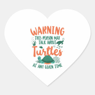 Pegatina En Forma De Corazón Aviso de tortuga marina