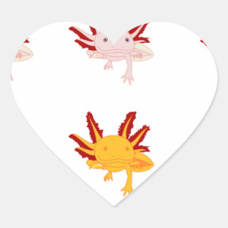 Pegatina En Forma De Corazón Axolotl modelo