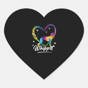 Pegatina En Forma De Corazón Azote de azote de tinta arco iris Perro amante reg