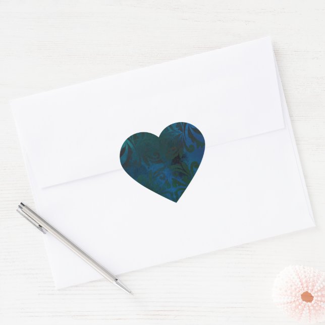 Pegatina En Forma De Corazón azul (Sobre)