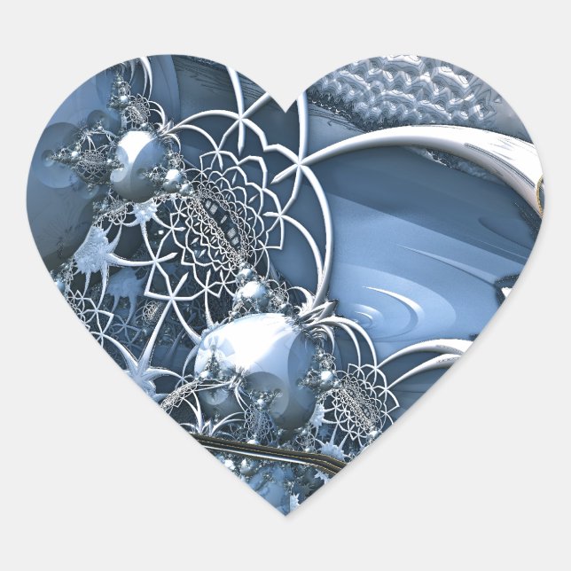 Pegatina En Forma De Corazón Azul cristalino (Anverso)