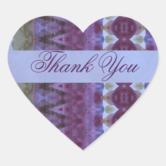 Pegatina En Forma De Corazón Azul púrpura y malva (Anverso)