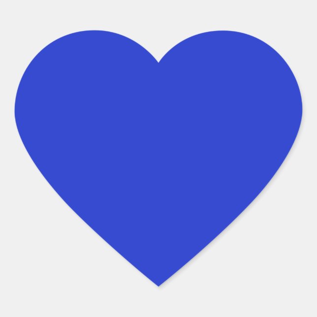 Pegatina En Forma De Corazón Azul Real Liso (Anverso)