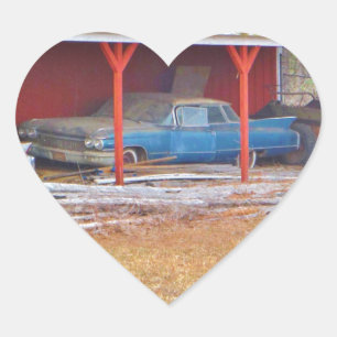 Pegatina En Forma De Corazón AZUL SADAND DEVILLE Antique 1960