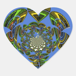 Pegatina En Forma De Corazón Azul tradicional