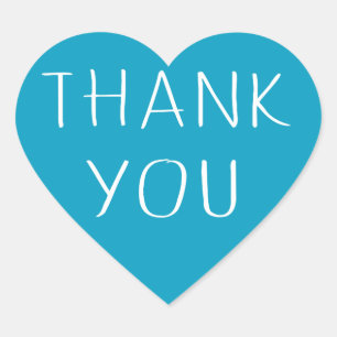Pegatina En Forma De Corazón Azul Y Blanco Gracias A Amor Turquesa Del Corazón