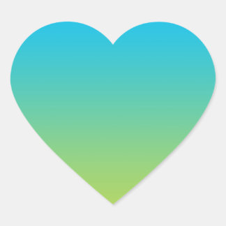 Pegatina En Forma De Corazón Azul y Verde naranja