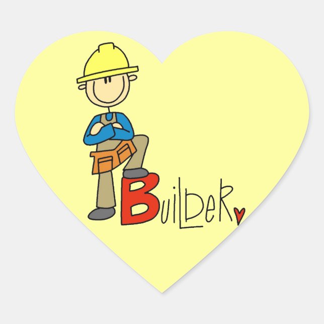 Pegatina En Forma De Corazón B es para Constructor (Anverso)
