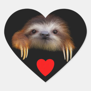 Pegatina En Forma De Corazón Baby Sloth