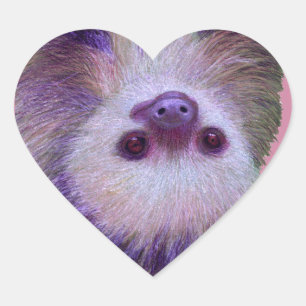Pegatina En Forma De Corazón Baby Sloth