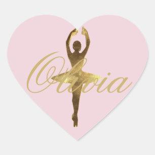 Pegatina En Forma De Corazón Bailarín de ballet de la bailarina Olivia conocid
