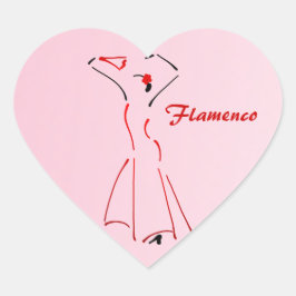 Pegatina En Forma De Corazón Bailarín de flamenco con texto de Personalizable