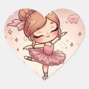 Pegatina En Forma De Corazón Bailarina